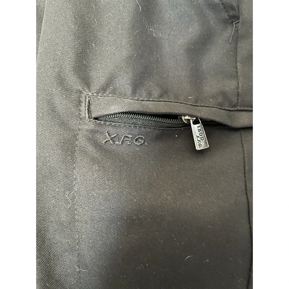 Izod Golf Shorts Straight Casual Chino Zip Pocket Men's Size 40 Black